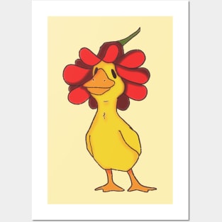 Duckling Flower-Hat Posters and Art